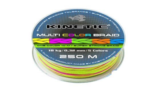Kinetic Multi Color Braid | 250 meter på en spole | Stort udvalg i alt til fisketuren