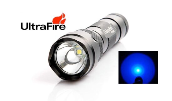 UltraFire WF-502B | I Aluminium | 139 gram med batteri | UV Ravlygte