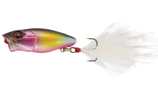 Rapture Chibi Pop Wobler 2,5 gram til put and take – lille topwater popper med fjerhale