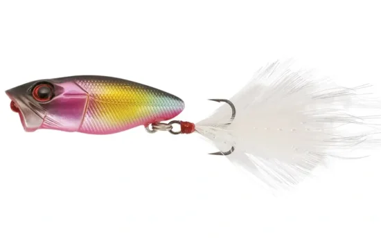 Rapture Chibi Pop Wobler 2,5 gram til put and take – lille topwater popper med fjerhale
