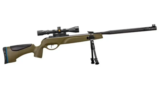Gamo HPA Mi Jungle 4.5 mm luftgevær med kikkertsigte og bipod monteret