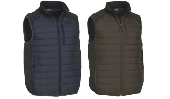 Kinetic Hybrid Vest i mørkegrøn – quiltet front og fleksible side