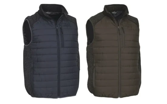 Kinetic Hybrid Vest i mørkegrøn – quiltet front og fleksible side