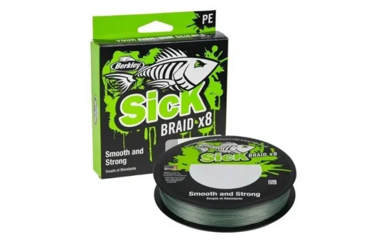 Berkley Sick Braid fletline hvid 150m med 8-trådet konstruktion og nano-coating