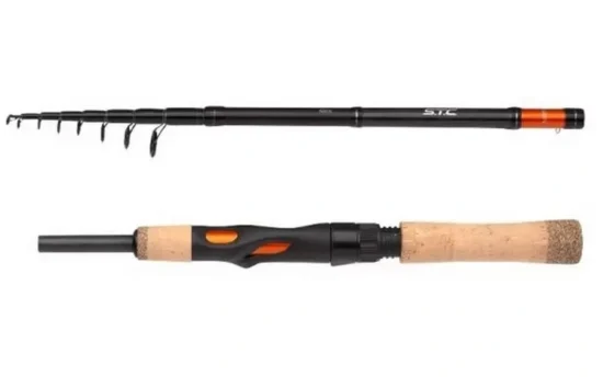 Shimano STC AX Spinning Mini Tele Fiskestang med transportrør og kompakt teleskopdesign.